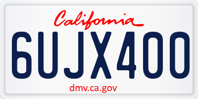 CA license plate 6UJX400