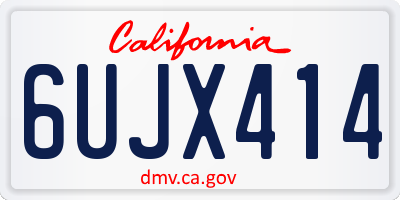 CA license plate 6UJX414
