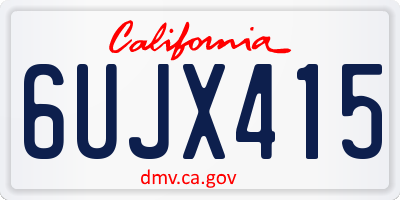 CA license plate 6UJX415