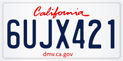 CA license plate 6UJX421
