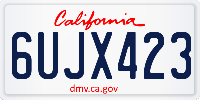 CA license plate 6UJX423