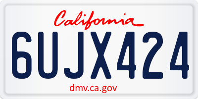 CA license plate 6UJX424