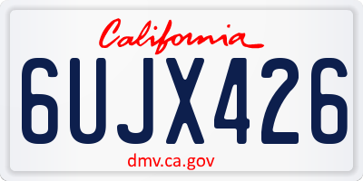 CA license plate 6UJX426