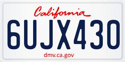 CA license plate 6UJX430