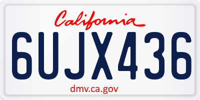 CA license plate 6UJX436