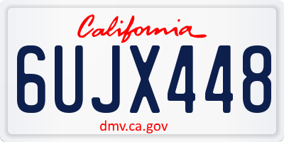 CA license plate 6UJX448