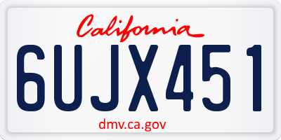 CA license plate 6UJX451