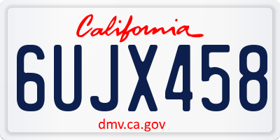 CA license plate 6UJX458