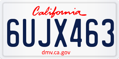 CA license plate 6UJX463