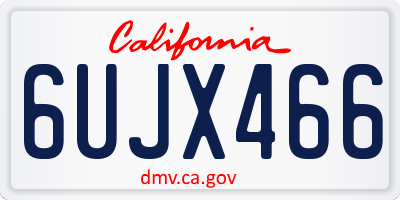 CA license plate 6UJX466