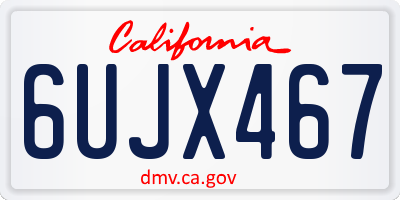 CA license plate 6UJX467