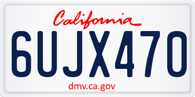 CA license plate 6UJX470
