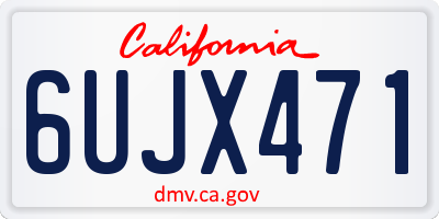 CA license plate 6UJX471