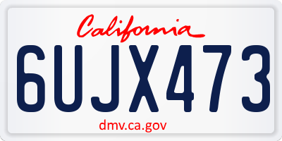 CA license plate 6UJX473