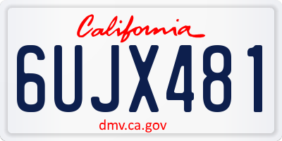 CA license plate 6UJX481