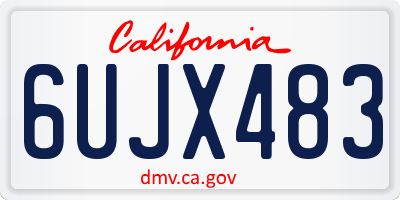 CA license plate 6UJX483