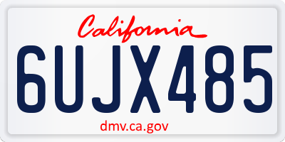 CA license plate 6UJX485