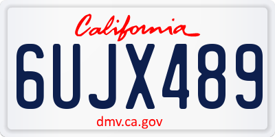 CA license plate 6UJX489