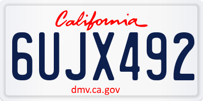CA license plate 6UJX492