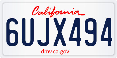 CA license plate 6UJX494
