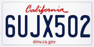 CA license plate 6UJX502