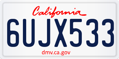 CA license plate 6UJX533