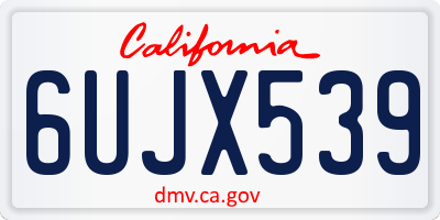 CA license plate 6UJX539