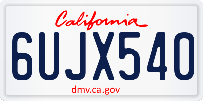 CA license plate 6UJX540