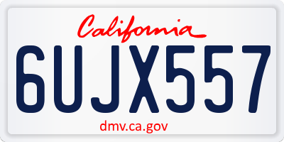 CA license plate 6UJX557