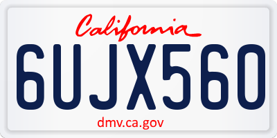 CA license plate 6UJX560