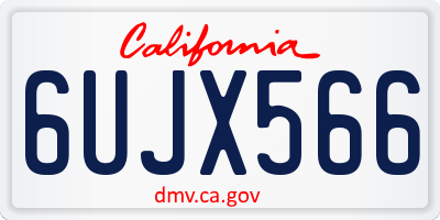 CA license plate 6UJX566