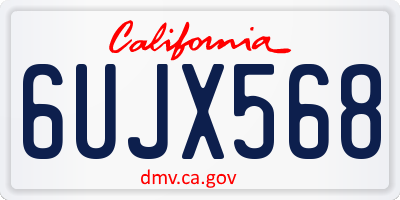 CA license plate 6UJX568