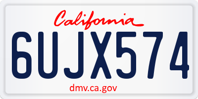 CA license plate 6UJX574
