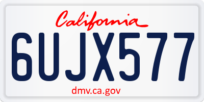 CA license plate 6UJX577