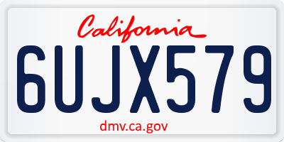 CA license plate 6UJX579