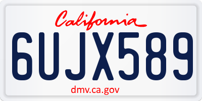 CA license plate 6UJX589