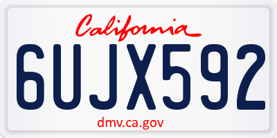 CA license plate 6UJX592