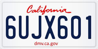 CA license plate 6UJX601
