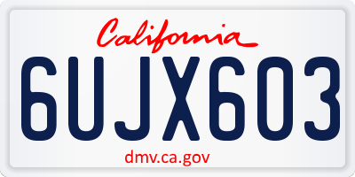 CA license plate 6UJX603