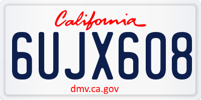 CA license plate 6UJX608