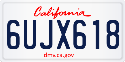CA license plate 6UJX618