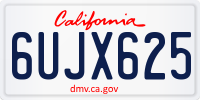 CA license plate 6UJX625