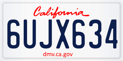 CA license plate 6UJX634