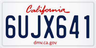 CA license plate 6UJX641