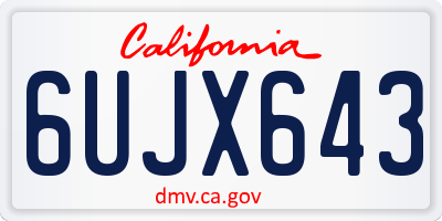 CA license plate 6UJX643