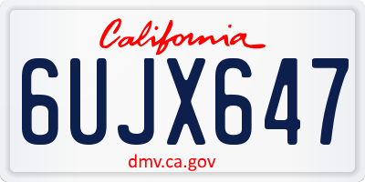 CA license plate 6UJX647