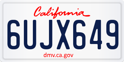 CA license plate 6UJX649
