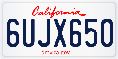 CA license plate 6UJX650