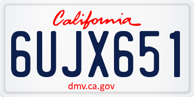 CA license plate 6UJX651