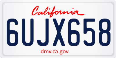 CA license plate 6UJX658